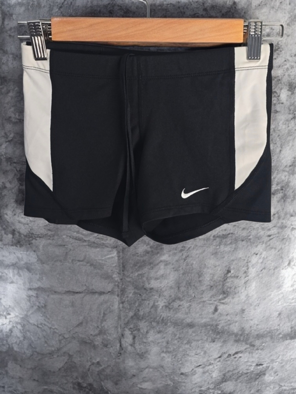 Nike Black Shorts with White Side Panels — Women’s Bike/Training Shorts Size XXS